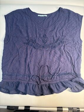 Maurices Navy Textured Top with Mint Label